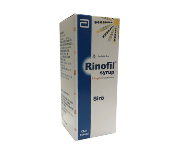 Thuốc giảm các triệu chứng về viêm mũi dị ứng hoặc dị ứng quanh năm Rinofil Syrup 2,5mg/5ml (100ml)