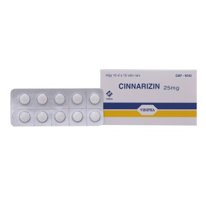 Thuốc chống say tàu xe, rối loạn tiền đình Cinnarizin Vidipha 25mg (10 vỉ x 10 viên/hộp)