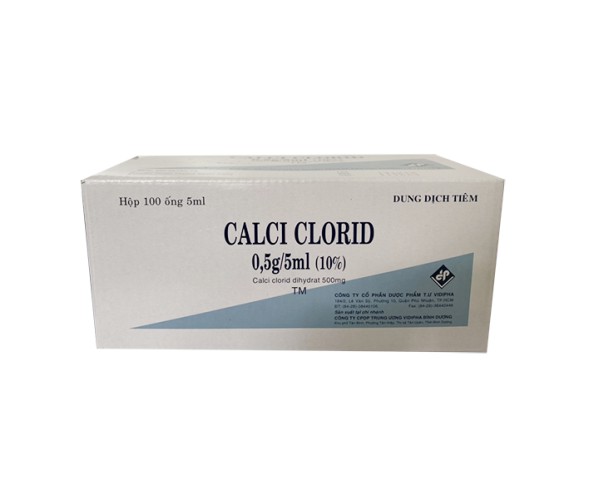 Calci Clorid 10% Vidipha (100 ống x 5ml/hộp)