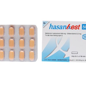 Thuốc trị bệnh tiểu đường Hasanbest 500/2.5 (2 vỉ x 15 viên/hộp)