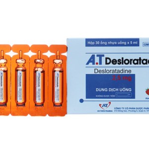 Dung dịch uống kháng dị ứng hương dâu A.T Desloratadine 2.5mg (30 ống x5ml/hộp)