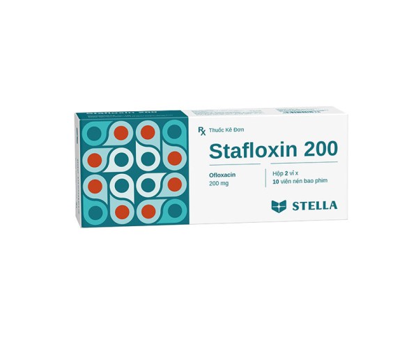 Thuốc kháng sinh Stafloxin 200mg (2 vỉ x 10 viên/hộp)