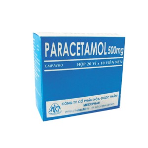 Thuốc giảm đau, hạ sốt Paracetamol 500mg MKP (20 vỉ x 10 viên/hộp)