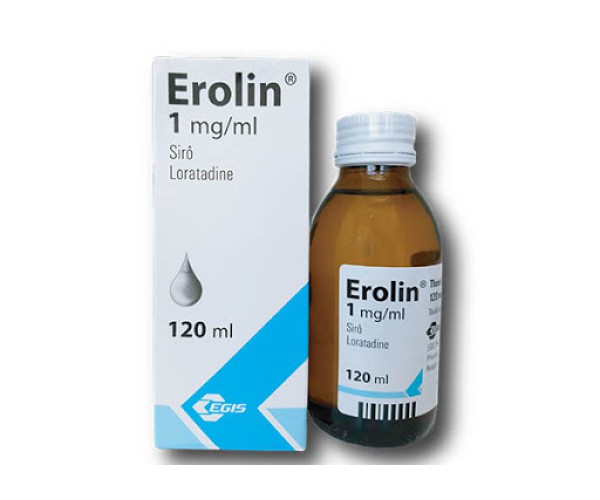 Siro điều trị làm giảm triệu chứng viêm mũi dị ứng & chứng nổi mề đay mãn tính Erolin (120ml)