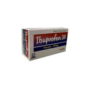 Thuốc giảm đau, kháng viêm Ibuprofen 200mg Nadyphar (10 vỉ x 10 viên/hộp)