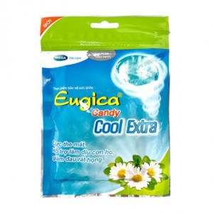Kẹo thảo dược hỗ trợ làm dịu cơn ho, giảm đau rát họng Eugica Candy Cool Extra (15 viên/gói)