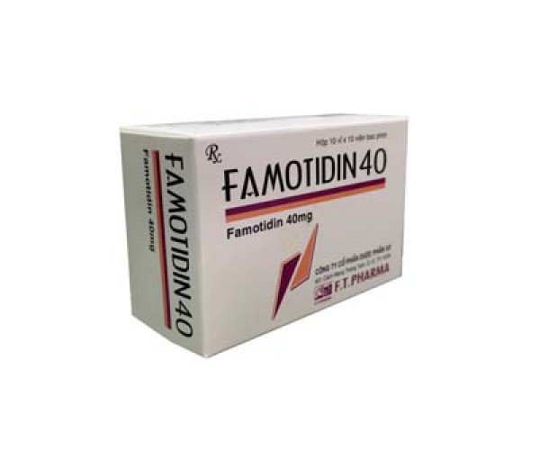 Thuốc điều trị viêm loét dạ dày tá tràng Famotidin 40mg F.T Pharma (10 vỉ x 10 viên/hộp)