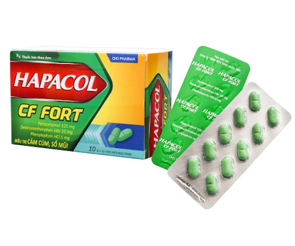 Thuốc điểu trị cảm cúm, cảm lạnh Hapacol CF Fort (10 vỉ x 10 viên/hộp)