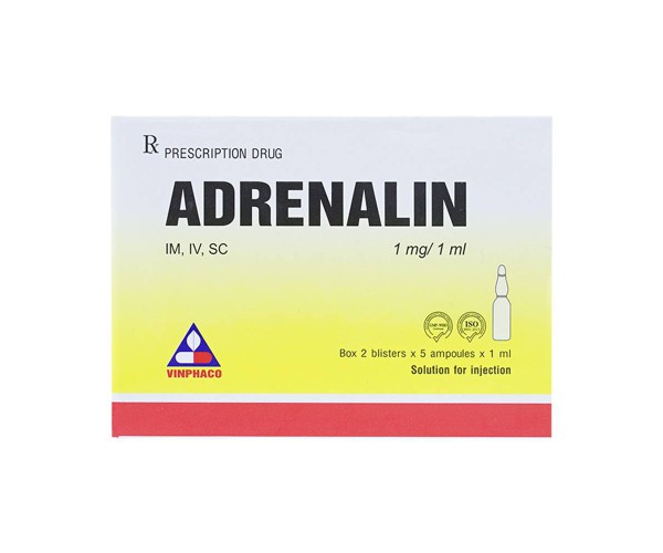 Adrenalin 1mg/1ml (2 vỉ x 5 ống/hộp)