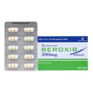 Thuốc giảm đau, kháng viêm Beroxib 200mg (3 vỉ x 10 viên/hộp)