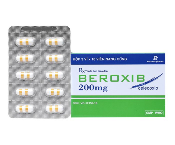 Thuốc giảm đau, kháng viêm Beroxib 200mg (3 vỉ x 10 viên/hộp)