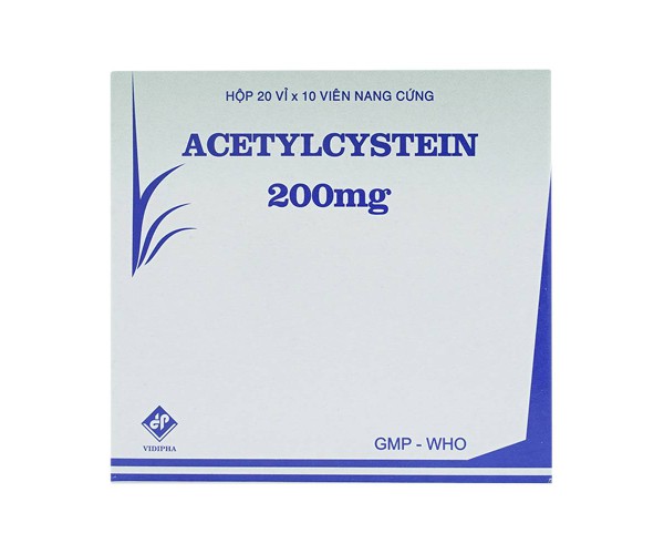 Thuốc long đờm Acetylcystein 200mg Vidipha (20 vỉ x 10 viên/hộp)