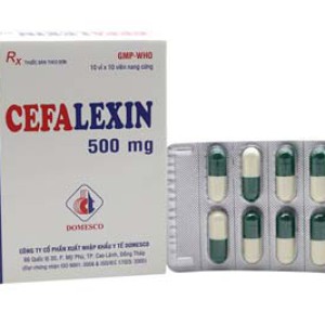 Thuốc kháng sinh Cefalexin 500mg Domesco (10 vỉ x 10 viên/hộp)