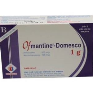 Thuốc kháng sinh Ofmantine 1g DMC (2 vỉ x 7 viên/hộp)