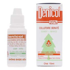 Dung dịch rơ miệng cho trẻ em Denicol 20% (15ml)