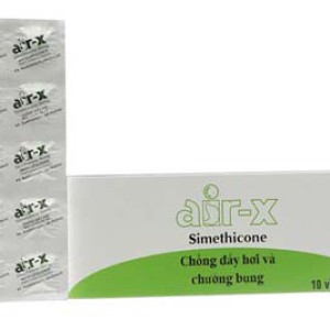 Thuốc trị đầy hơi, khó tiêu Air-X 80mg hương bạc hà (10 vỉ x 10 viên/hộp)