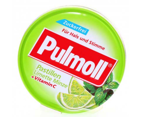 Kẹo ngậm ho Pulmoll Pastillen Limette Minze + Vitamin C (50g/hộp)