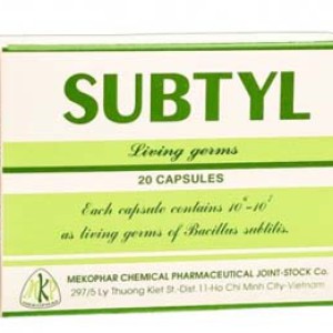 Thuốc trị tiêu chảy, viêm cấp và mãn tính ở người lớn và trẻ em Subtyl (2 vỉ x 10 viên/hộp)