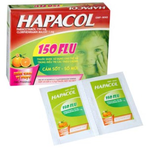 Thuốc điều trị cảm sốt, sổ mũi cho trẻ em Hapacol 150 Flu (24 gói/hộp)