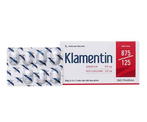 Thuốc kháng sinh Klamentin 1g (2 vỉ x 7 viên/hộp)
