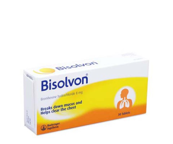 Thuốc điều trị loãng đờm, tiêu chất nhầy các bệnh phế quản phổi cấp và mãn tính Bisolvon (3 vỉ x 10 viên/hộp)