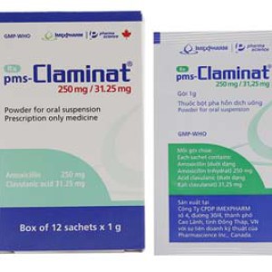 Thuốc kháng sinh Claminat 250mg/31.25mg (12 gói/hộp)