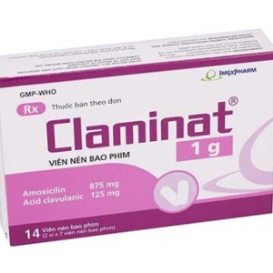 Thuốc kháng sinh Claminat 1g (2 vỉ x 7 viên/hộp)