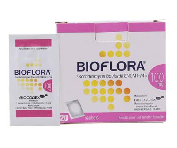 Thuốc bột ngăn ngừa, điều trị tiêu chảy cấp ở trẻ em & người lớn Bioflora 100mg (20 gói/hộp)