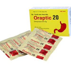 Thuốc điều trị trào ngược dạ dày thực quản Oraptic 20mg (5 vỉ x 4 viên/hộp)