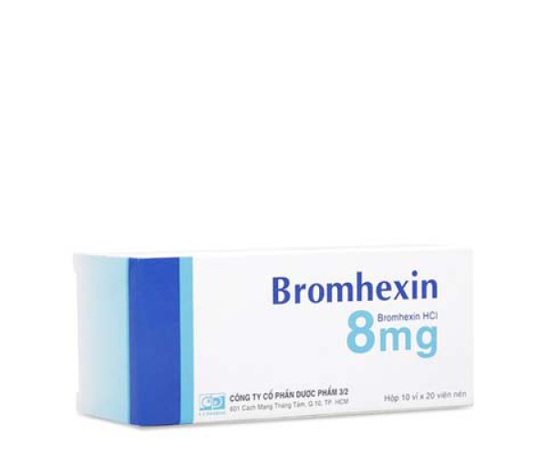 Thuốc điều trị làm tan đàm trong viên phế quản mãn tính Bromhexin 8mg F.T.PHARMA (10 vỉ x 20 viên/hộp)
