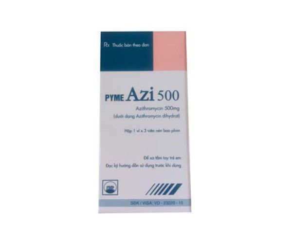 Thuốc kháng sinh Pyme Azi 500mg (3 viên/hộp)