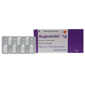 Thuốc kháng sinh Augmentin 1g (2 vỉ x 7 viên/hộp)