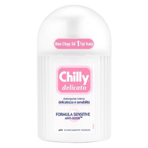 Dung dịch vệ sinh phụ nữ dưỡng mềm mại, sạch dịu êm Chilly Delicato (200ml)
