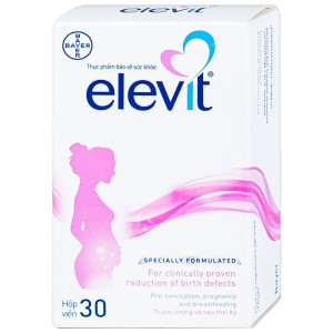 Viên uống bổ sung khoáng chất, tăng đề kháng cho phụ nữ mang thai Elevit (3 vỉ x 10 viên/hộp)