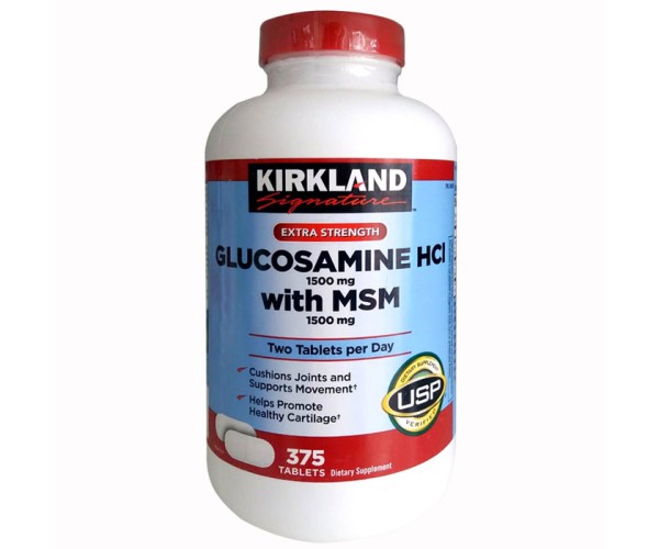 Viên uống điều trị thoái hóa xương khớp Glucosamine Kirland (375 viên/hộp)