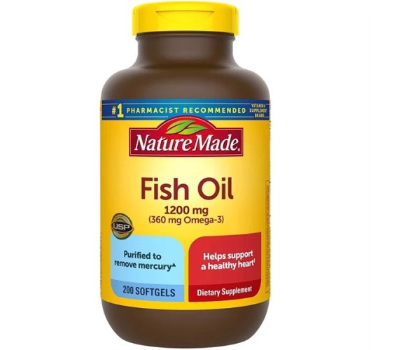 Viên dầu cá Omega 3 Fish Oil 1200mg Nature Made (200 viên/hộp)