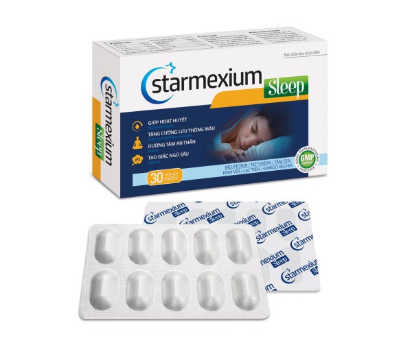 Viên uống giúp an thần, trị mất ngủ Starmexium Sleep (3 vỉ x 10 viên/hộp)