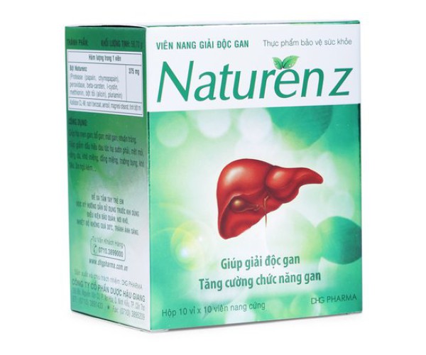 Viên uống giúp hạ men gan, giải độc gan Naturen Z (10 vỉ x 10 viên/hộp)