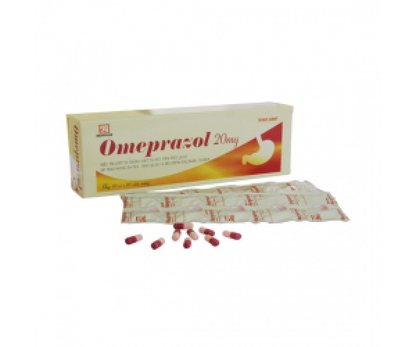 Thuốc điều trị loét dạ dày tá tràng Omeprazol 20mg Nadyphar (10 vỉ x 10 viên/hộp)