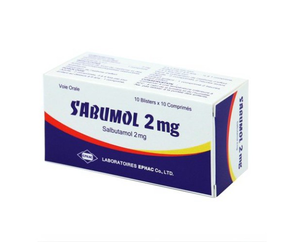 Thuốc trị hen suyễn Sabumol 2mg (10 vỉ x 10 viên/hộp)