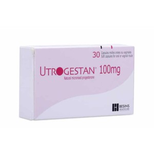 Thuốc trị rối loạn nội tiết tố Utrogestan 100mg (2 vỉ x 15 viên/hộp)