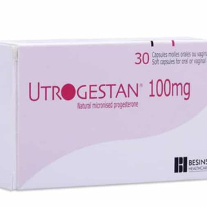 Thuốc trị rối loạn nội tiết tố Utrogestan 100mg (2 vỉ x 15 viên/hộp)