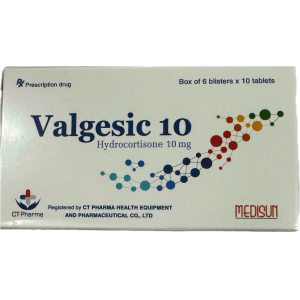 Thuốc điều trị suy vỏ thượng thận Valgesic 10 (6 vỉ x 10 viên/hộp)