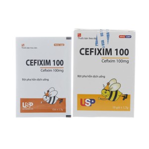 Thuốc kháng sinh Cefixim 100mg USP (10 gói/hộp)