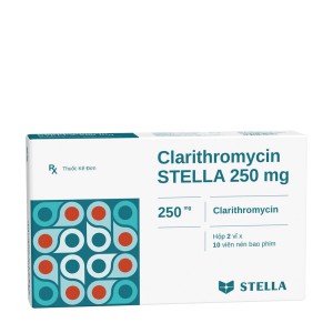 Thuốc kháng sinh Clarithromycin Stella 250mg (2 vỉ x 10 viên/hộp)