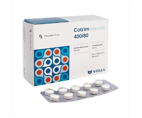 Thuốc kháng sinh Cotrimoxazole 400/80 Stella (10 vỉ x 10 viên/hộp)