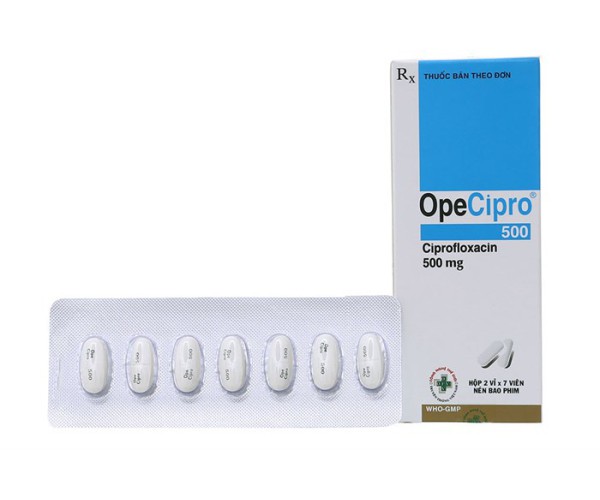 Thuốc kháng sinh OpeCipro 500mg (2 vỉ x 7 viên/hộp)