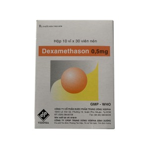 Thuốc kháng viêm Dexamethasone 0.5mg Vidipha (10 vỉ x 30 viên/hộp)
