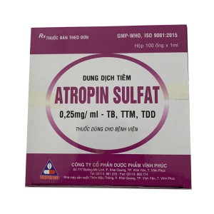 Dung dịch tiêm Atropin Sulfat 0.25mg/ml (100 ống/hộp)