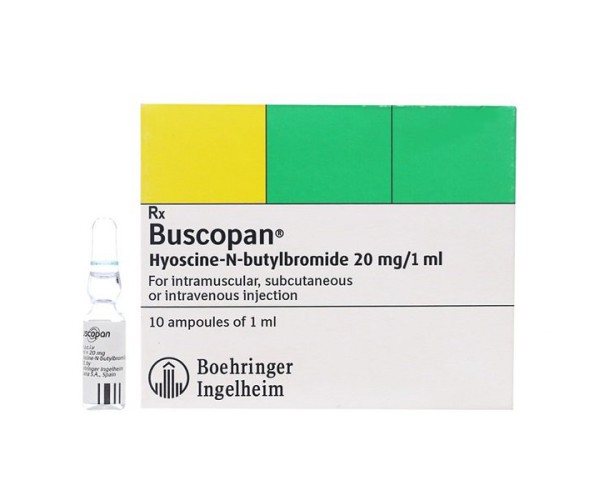 Dung dịch tiêm điều trị co thắt dạ dày, ruột Buscopan 20mg/ml (2 vỉ x 5 ống/hộp)